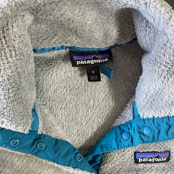 Patagonia Grey/Teal Re-Tool Snap Pullover - Picture 3 of 6